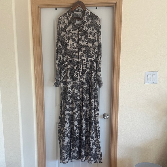 Double D Ranch Monochrome Artistic Long Sleeve Dress - Picture 3 of 7